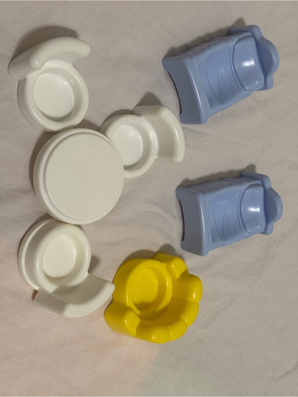 Kids Playroom Furniture Set in White, Light Blue & Yellow
